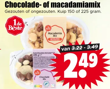 Aanbieding: Chocolade- of macadamiamix