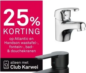 Aanbieding: wastafel-, fontein-, bad- & douchekranen