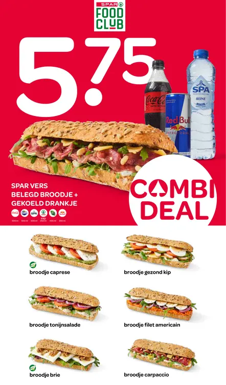 Aanbieding: Vers belegd broodje + gekoeld drankje