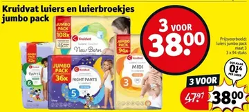 Aanbieding: Kruidvat luiers en luierbroekjes jumbo pack