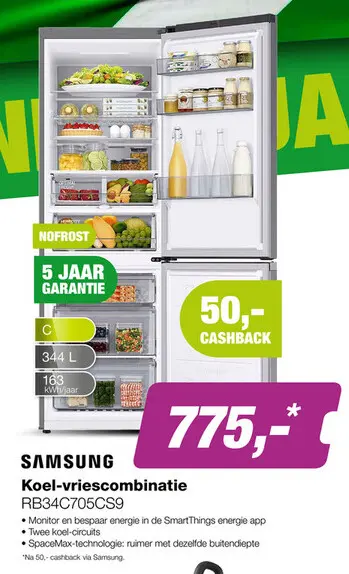 Aanbieding: Samsung RB34C705CS9/EF Koel-vriescombinatie