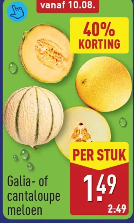 Aanbieding: Galia- of cantaloupe meloen