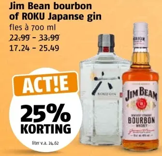Aanbieding: bourbon of ROKU Japanse gin