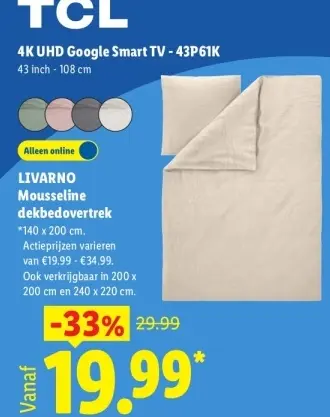 Aanbieding: Mousseline dekbedovertrek