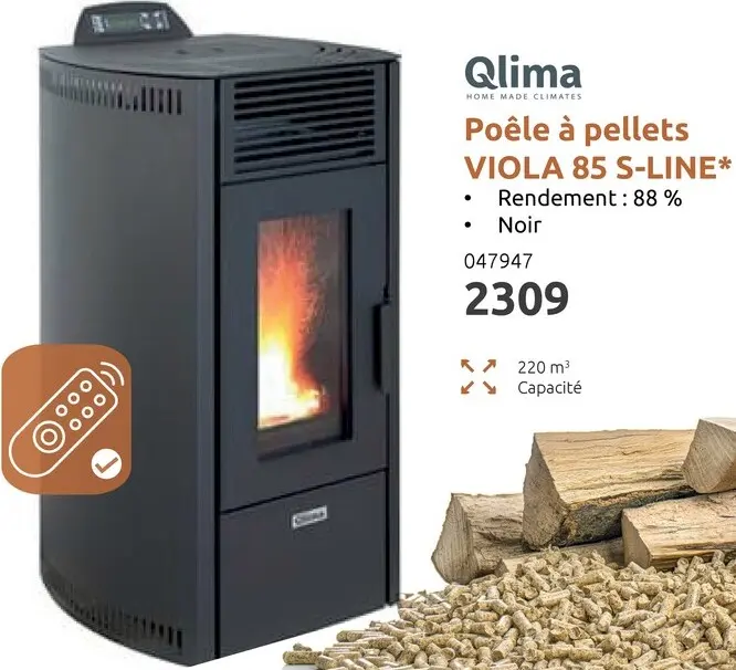 Offre: Poêle à pellets VIOLA 85 S-LINE