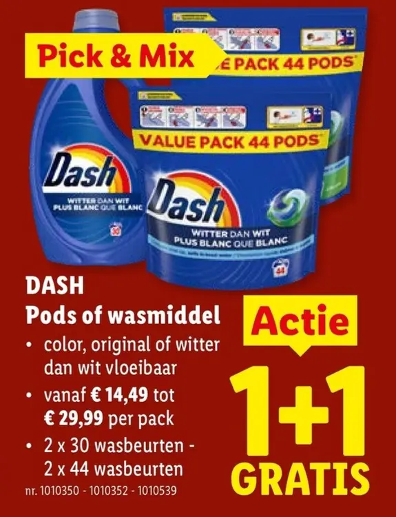 Promotie: Dash Pods of wasmiddel