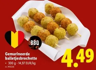 Promotie: Gemarineerde balletjesbrochette