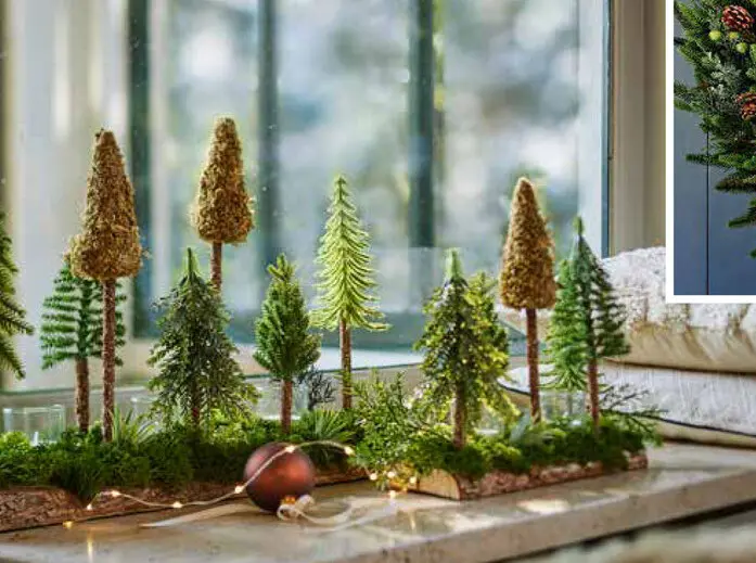 Promotie: Tafelstuk met bomen en 3 theelichthouders