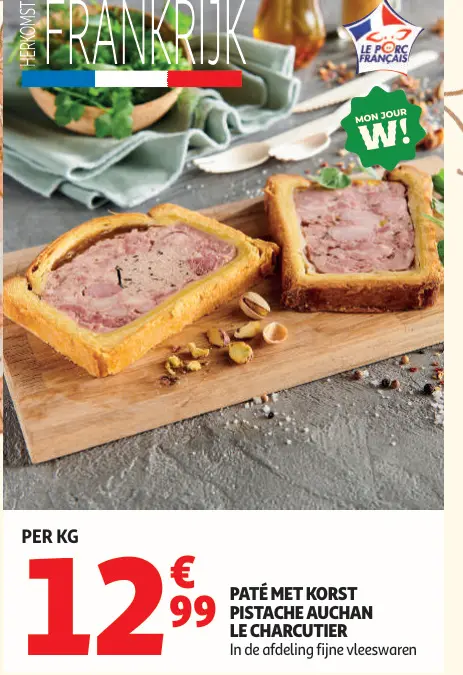 Promotie: Auchan & Le Charcutier Paté met korst pistache