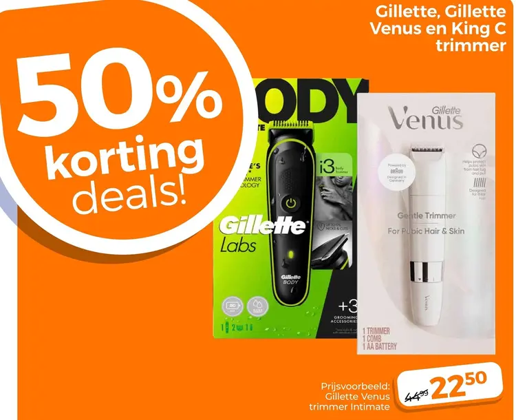 Aanbieding: Gillette, Gillette Venus en King C trimmer