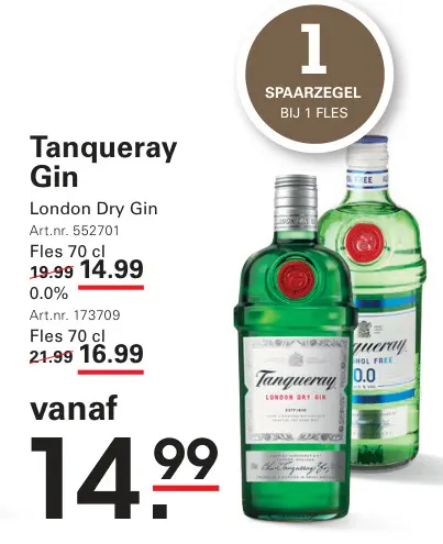 Aanbieding: Tanqueray Gin