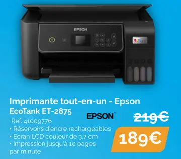 Offre: Imprimante tout-en-un - Epson EcoTank ET-2875
