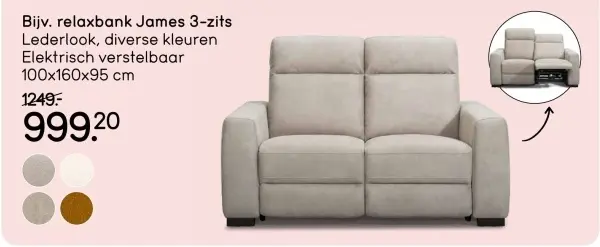 Aanbieding: Relaxbank James 3-zits