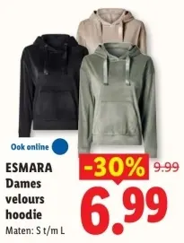 Aanbieding: ESMARA Dames velours hoodie
