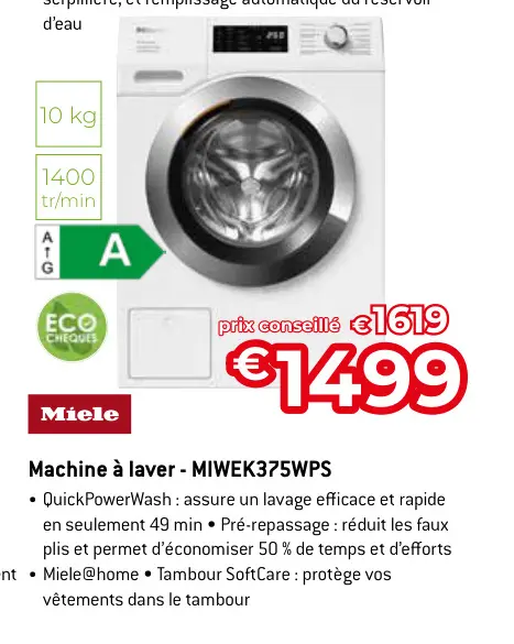 Offre: Machine à laver - MIWEK375WPS