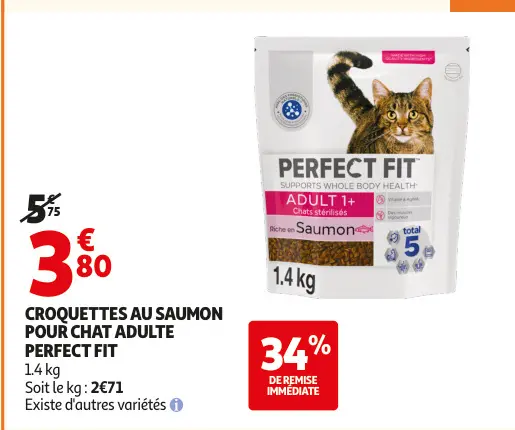 Offre: Croquettes au saumon pour chat adulte