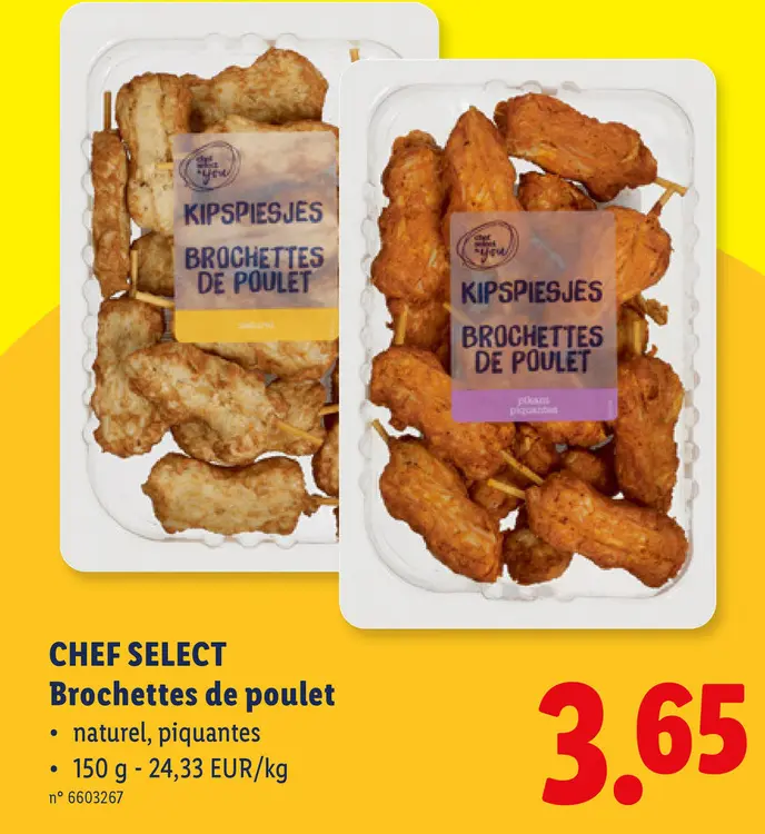 Offre: Brochettes de poulet
