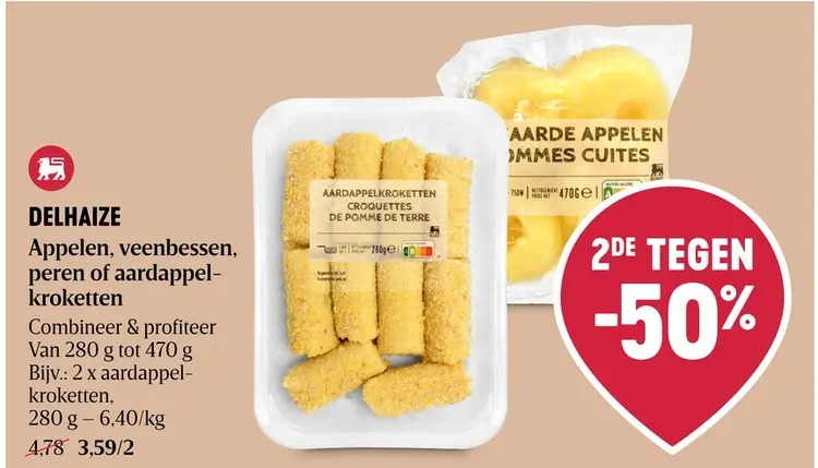 Promotie: Delhaize Appelen, veenbessen, peren of aardappelkroketten