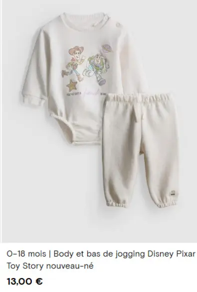 Offre: Body et bas de jogging Disney Pixar Toy Story