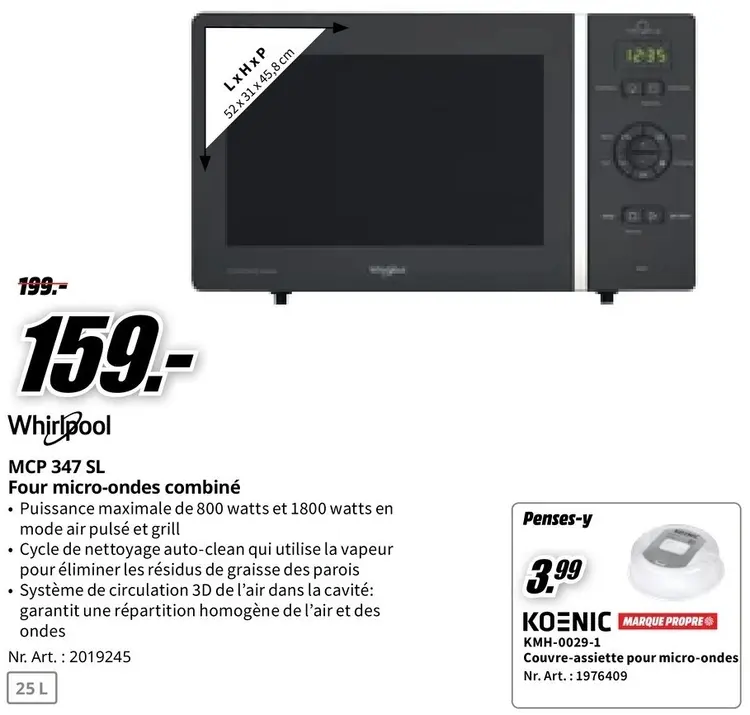 Offre: Four micro-ondes combiné MCP 347 SL