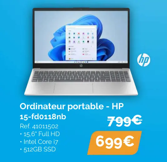 Offre: Ordinateur portable - HP 15-fd0118nb
