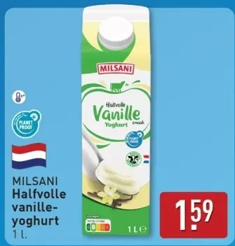 Aanbieding: Halfvolle vanille-yoghurt