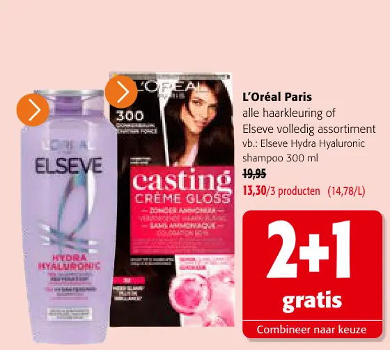 Promotie: alle haarkleuring of Elseve volledig assortim
