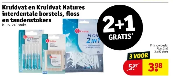 Aanbieding: interdentale borstels, floss en tandenstokers