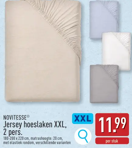 Promotie: Jersey hoeslaken XXL, 2 pers.