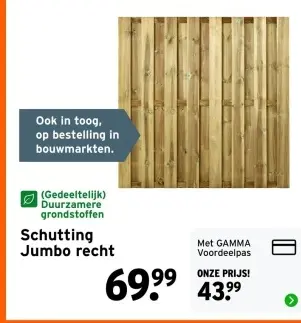 Aanbieding: Schutting Jumbo recht