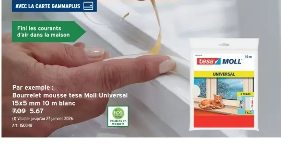 Offre: Bourrelet mousse tesa Moll Universal