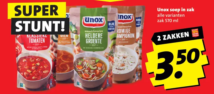 Aanbieding: Unox soep in zak