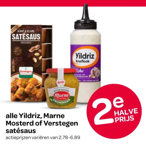 Aanbieding: Alle Yildriz, Marne Mosterd of Verstegen satésaus