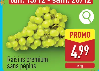 Offre: Raisins premium sans pépins