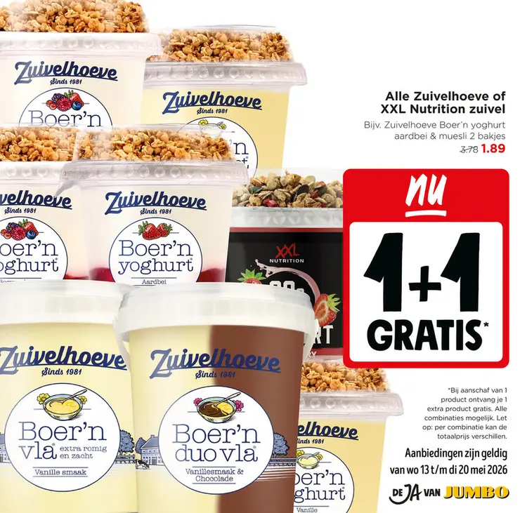Aanbieding: Alle Zuivelhoeve of XXL Nutrition zuivel