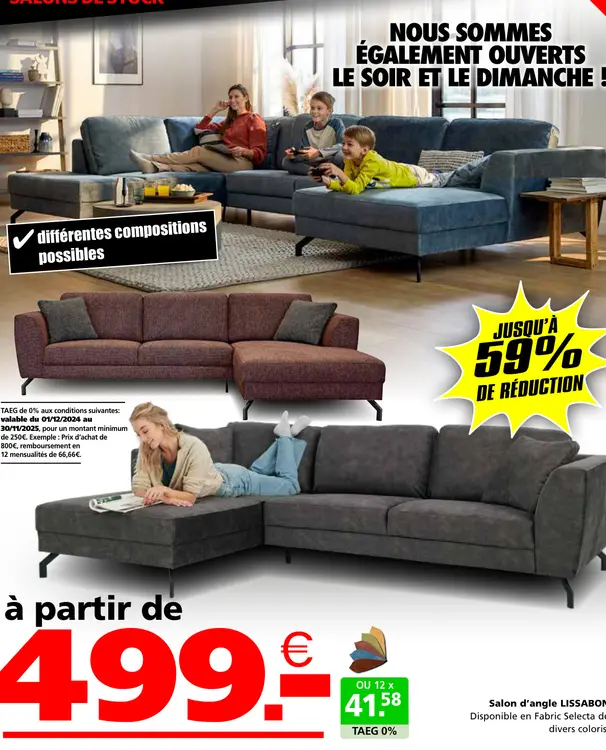 Offre: Salon d'angle LISSABON