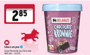 Offre: Glace en pot Goût brownie au chocolat