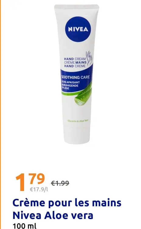 Offre: Crème pour les mains Nivea Aloe vera