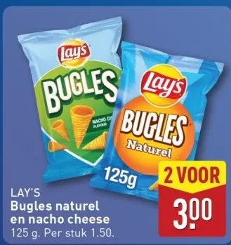 Aanbieding: Bugles naturel en nacho cheese