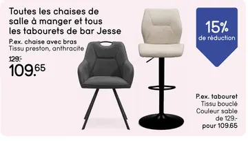Offre: Chaise de salle à manger Jesse avec bras - couleur anthracite