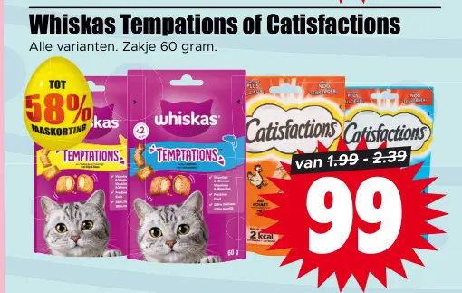 Aanbieding: Whiskas Temptations of Catisfactions
