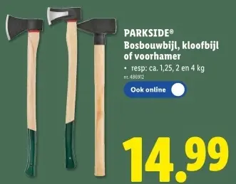 Promotie: Bosbouwbijl, kloofbijl of voorhamer