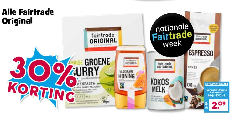 Aanbieding: Fairtrade Original kokosmelk