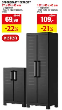 Aanbieding: Keter Detroit opbergkast laag 65x97x45 cm