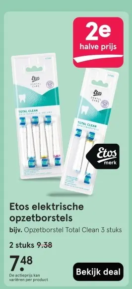 Aanbieding: Etos elektrische opzetborstels