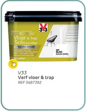Aanbieding: V33 vloer- en trapverf renovatie perfection wit zijdeglans 2l
