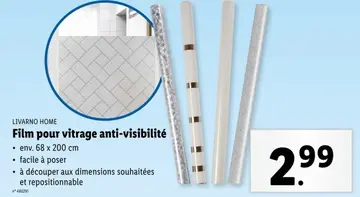 Offre: Film pour vitrage anti-visibilité