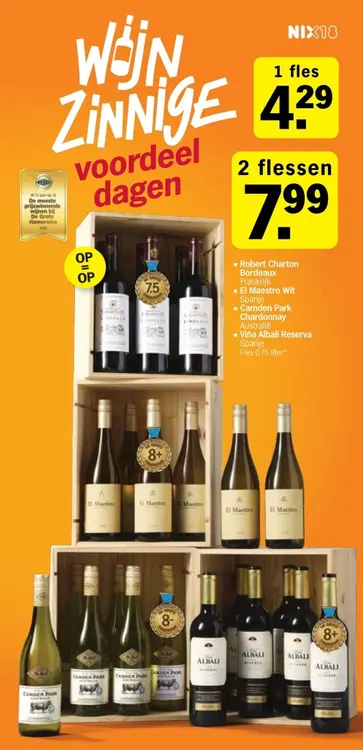 Aanbieding: Robert Charton Bordeaux, El Maestro Wit, Camden Park Chardonnay en Viña Albali Reserva