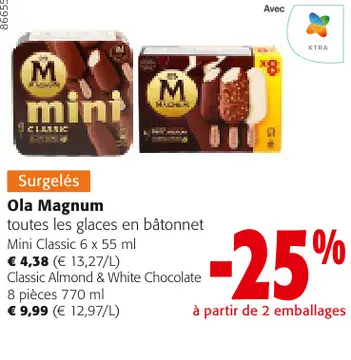 Offre: Ola Magnum toutes les glaces en bâtonnet