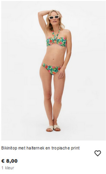Aanbieding: Bikinitop met halternek en tropische print